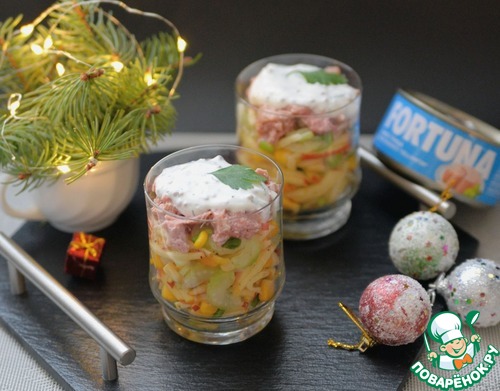 Салат из тунца с йогуртовой заправкой Салат из тунца с йогуртовой заправкой