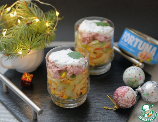 Салат из тунца с йогуртовой заправкой Салат из тунца с йогуртовой заправкой