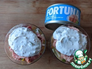 Салат из тунца с йогуртовой заправкой Салат из тунца с йогуртовой заправкой