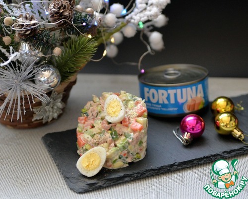 Салат из тунца с заправкой Оливера Салат из тунца с заправкой Оливера