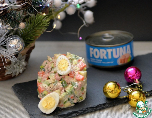 Салат из тунца с заправкой Оливера Салат из тунца с заправкой Оливера