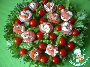 Салат с плавленым сыром и форелью