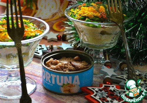 Салат слоёный "Новогодний"