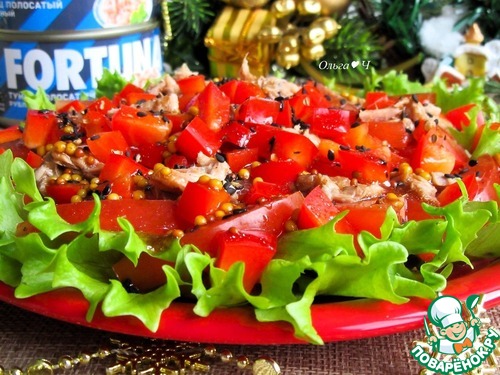 Салат "Тунец в красном"