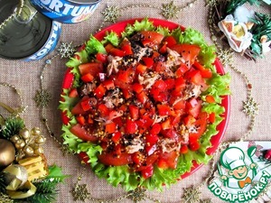 Салат "Тунец в красном"