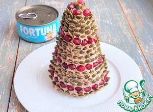Сырная закуска "Ёлочка" с тунцом