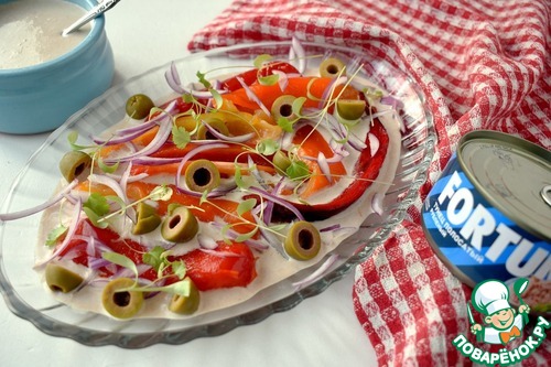 Запеченные перцы с соусом тоннато Запеченные перцы с соусом тоннато