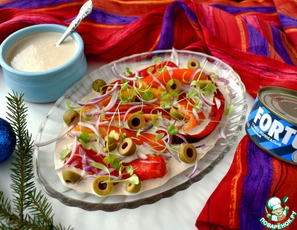 Запеченные перцы с соусом тоннато Запеченные перцы с соусом тоннато